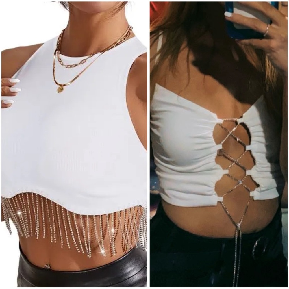 White Diamante Top Bundle